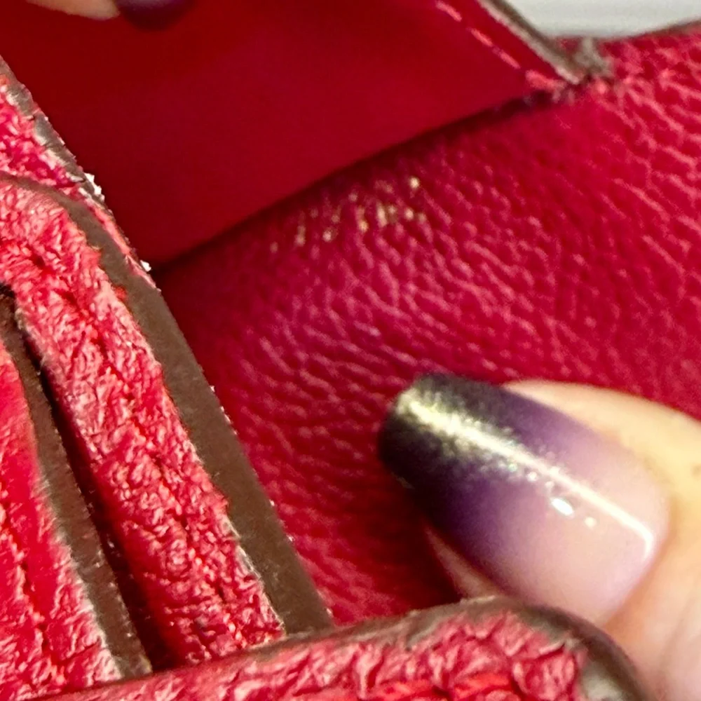 Louis Vuitton Curieuse Red Monogram Empreinte Leather Compact Wallet